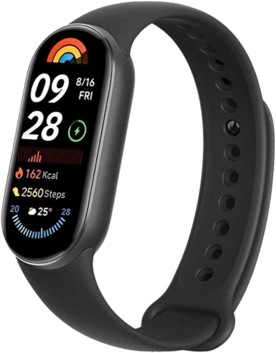 Xiaomi Smart Band 9 Fitness Tracker, AMOLED Display with 1200 Nits, Sp02 Tracking, Sleep and Heart Rate Monitor, Notifications, 5ATM Waterproof, Mi Fit App, Midnight Black
