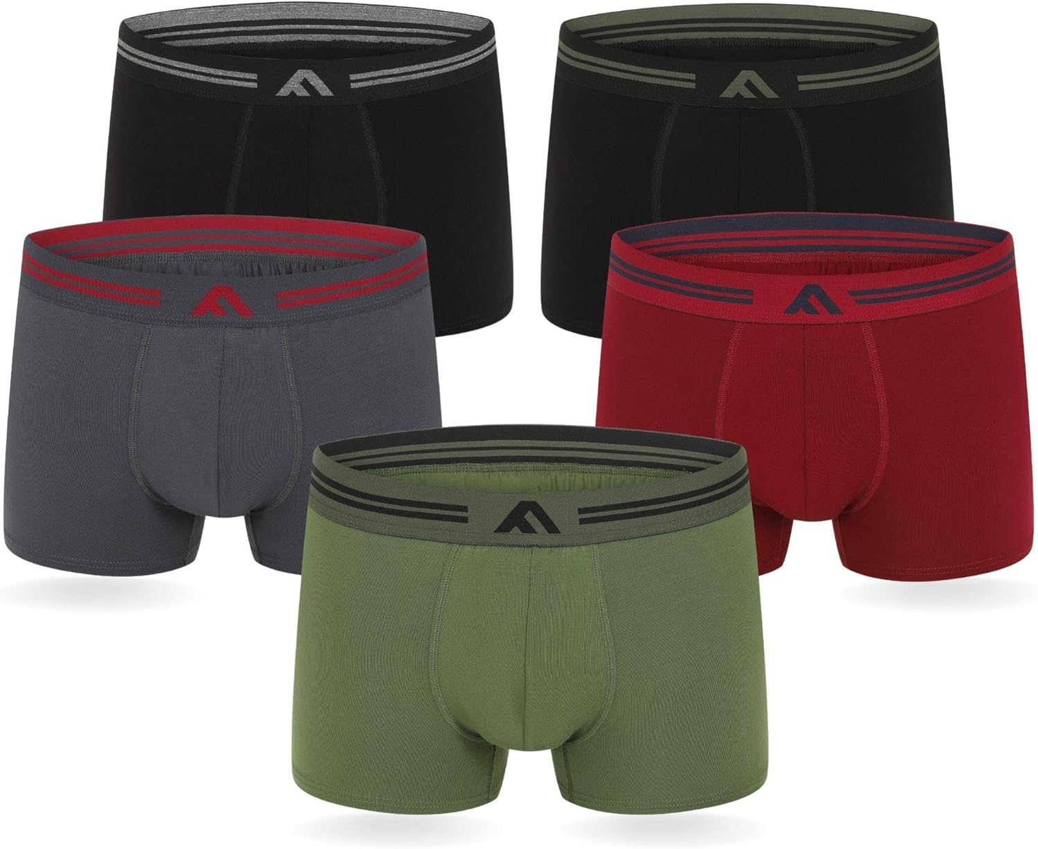 FM London Bóxers de bambú para Hombre Paquete de 5 con diseño elástico