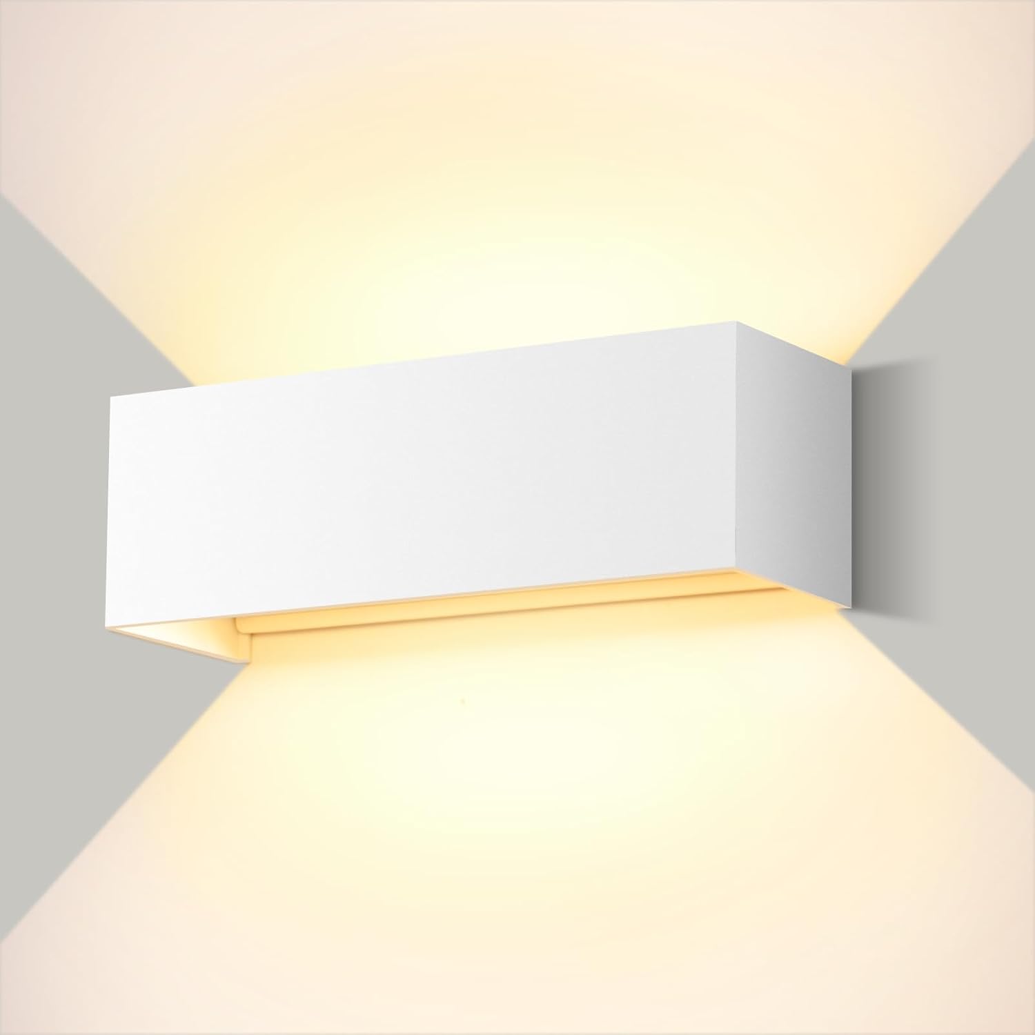 30W Applique da Parete Interno/Esterno Angolo Regolabile del Fascio su e giù Lampada da Parete 3000K Bianco caldo IP65 Impermeabile Bianco Applique Esterno