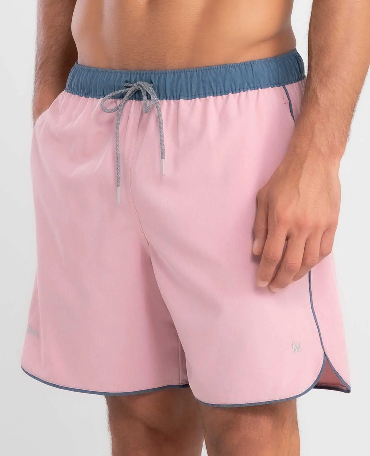 Short Praia Mescla Recortado Plus Size Rosa