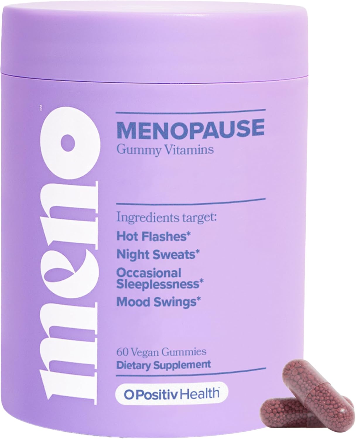 O Positiv MENO Vitamins for Menopause - Hormone-Free Menopause Supplement for Women - Black Cohosh & Ashwagandha KSM-66 - Helps Relieve Hot Flashes, Night Sweats, Mood Swings - 30 Servings (Pack of 1)