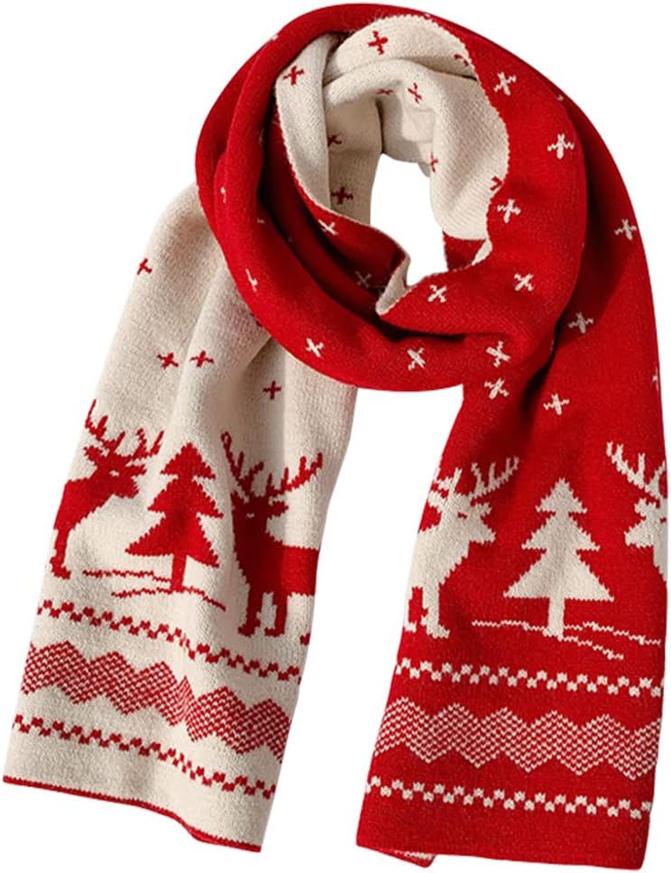 Christmas cashmere feel scarf soft warm winter gift for men and women