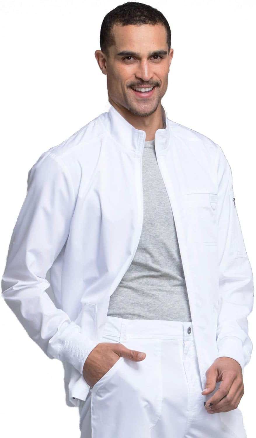 Cherokee Men Warm up Scrub Jacket with Zip Front WW320