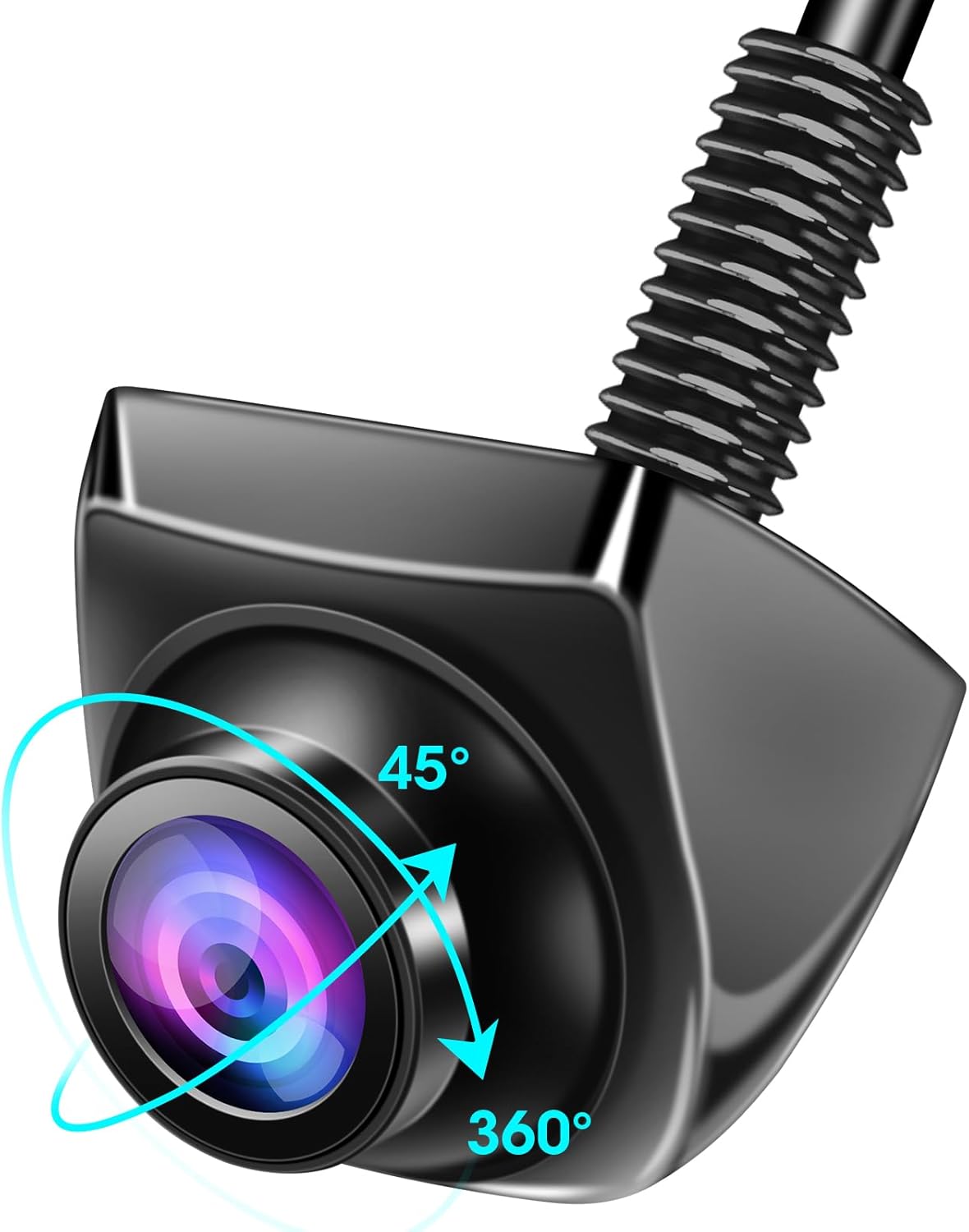 Retrocamera AHD 1080P Telecamera Retromarcia con Rotante 360°+45° Lente Retrocamera Auto 170° Grandangolo Universale NTSC Telecamera Posteriore Auto IP69 Impermeabile Telecamera per Auto [25fps]