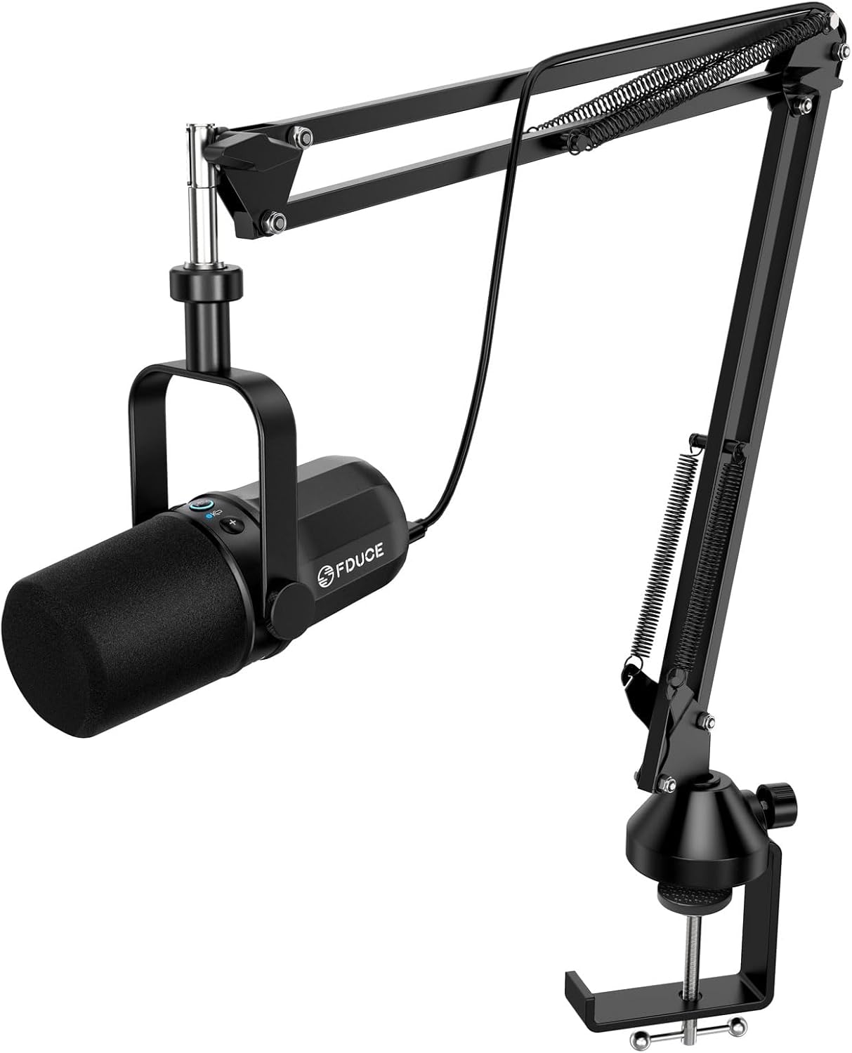 FDUCE SL40+ zestaw mikrofonów do gier, zestaw mikrofonów USB/XLR do podcastów, gier i strumieniowania, dynamiczny stojak na ramię mikrofonowe, wbudowane wyjście słuchawkowe, przycisk wyciszenia,