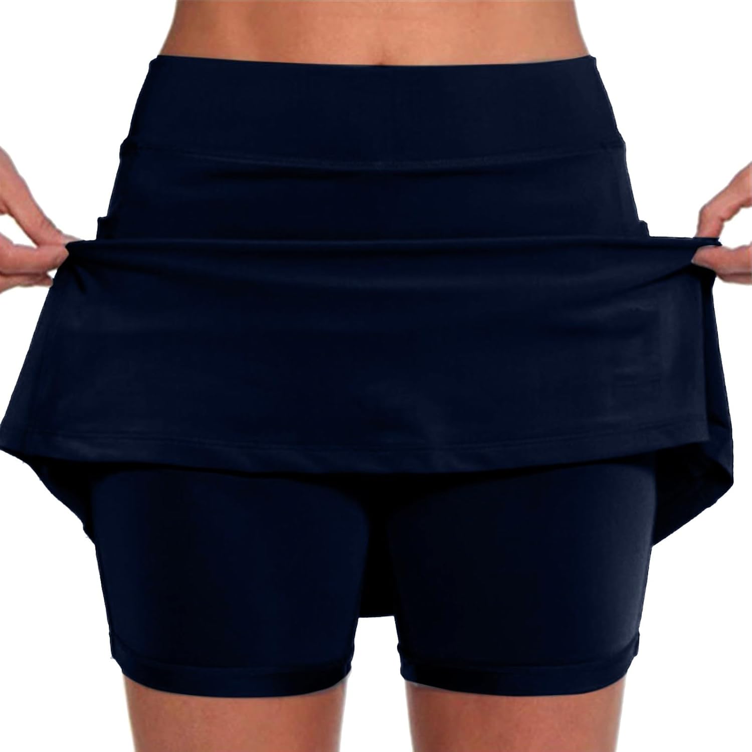 AMDOLE Jupe Short Femme avec Poches Sport Décontracté Jupe Couleur Unie Jupe Taille Moyenne Pantalons- La Randonnée, La Course, Le Cyclism Solide Taille Pas Cher ﻿