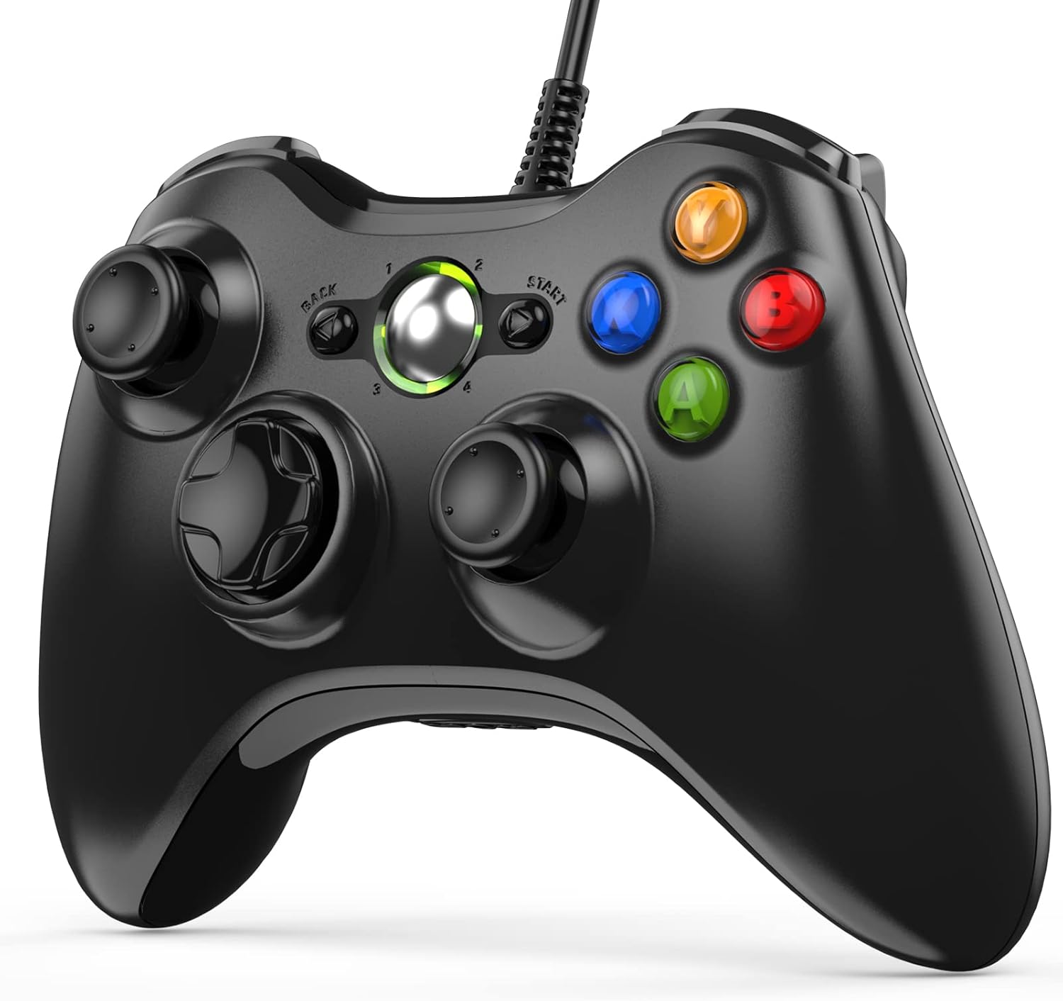 Controller for Xbox 360, Gamepad Joystick with Cable, USB Gamepad Wired Controller, PC Wired Joypad Game Controller, Ergonomic Design for Xbox 360/Xbox 360 Slim/PC Win7/8/10/11/XP