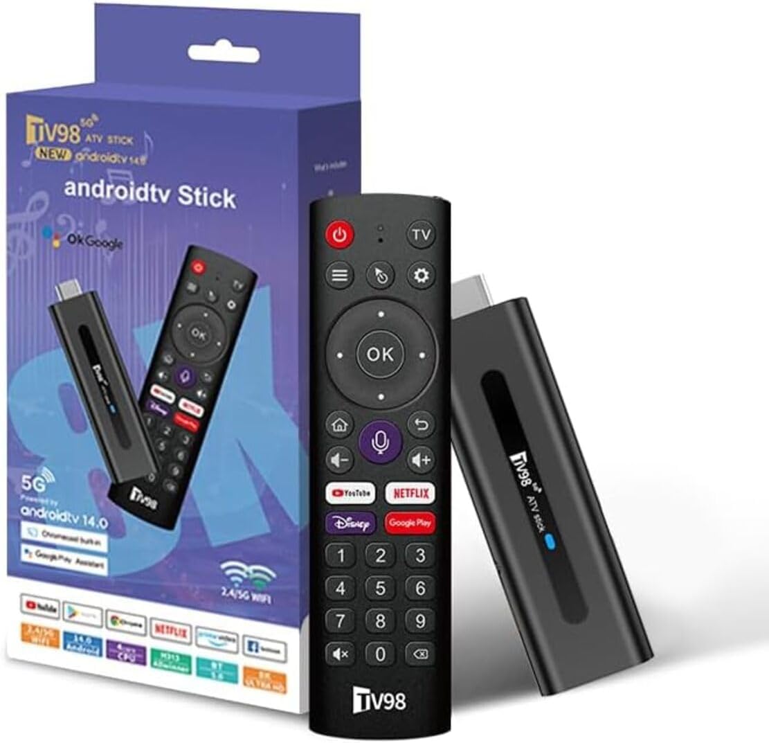 Android TV Fire Stick 4K 2GB RAM 16GB ROM Streaming Stick Fire WiFi HDR10+ HD Smart TV Stick Box WiFi5 Dual 2.4G/5G