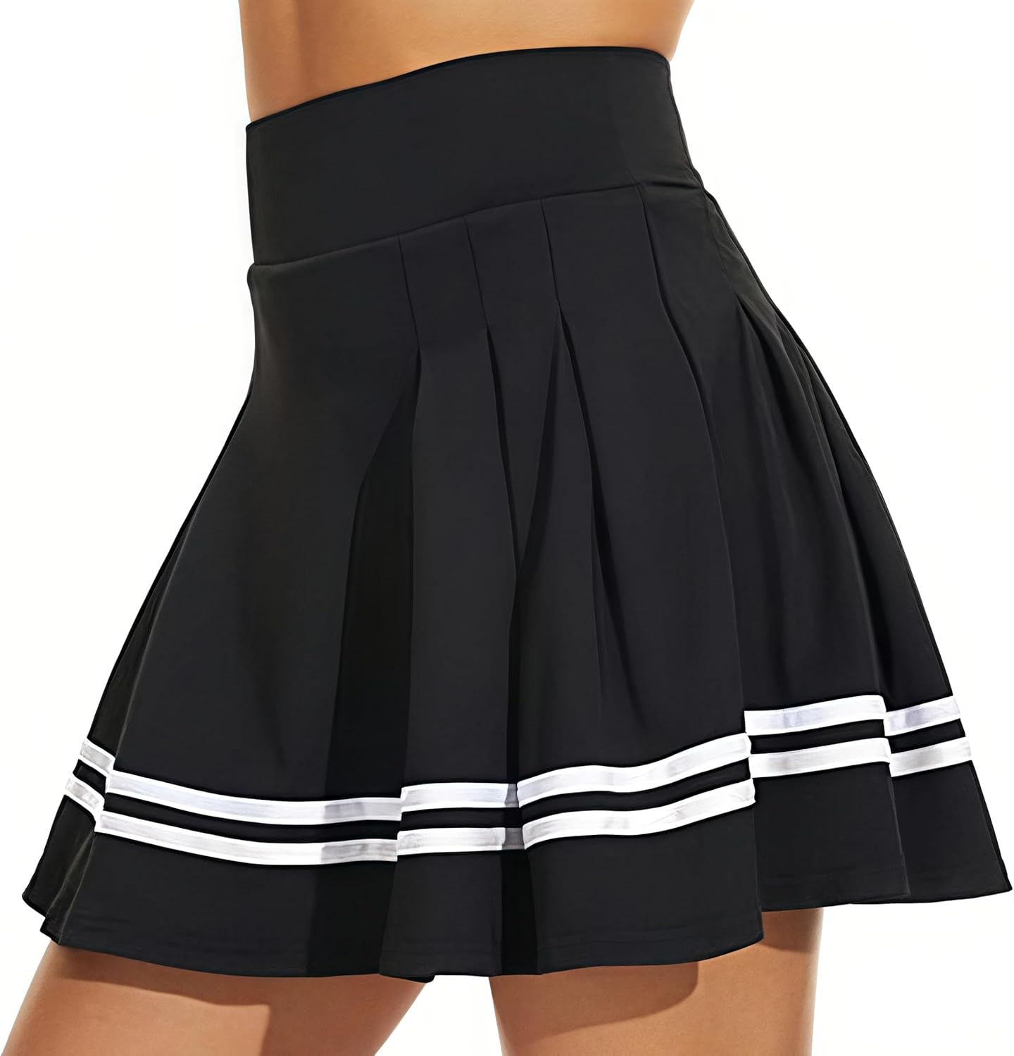 ThreeH Falda de Tenis Plisada de Cintura Alta para Mujer Pantalones Cortos con Forro Incorporado Niñas Uniformes Escolares para Niñas con 2 Bolsillos