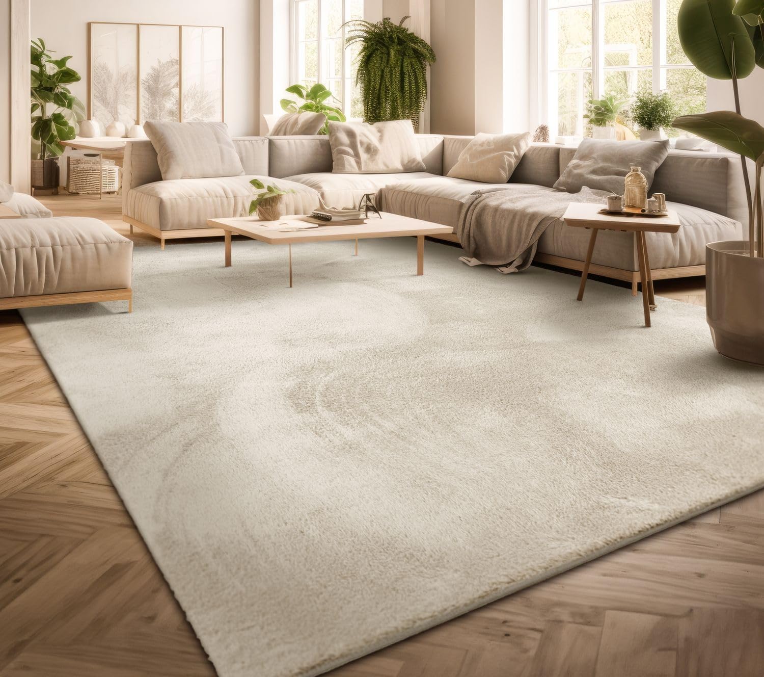 Matta Vardagsrum Stor Matta Enfärgad Modern Design Tvättbar Gul Guld, Färg: Grädde, Storlek:160x220 cm