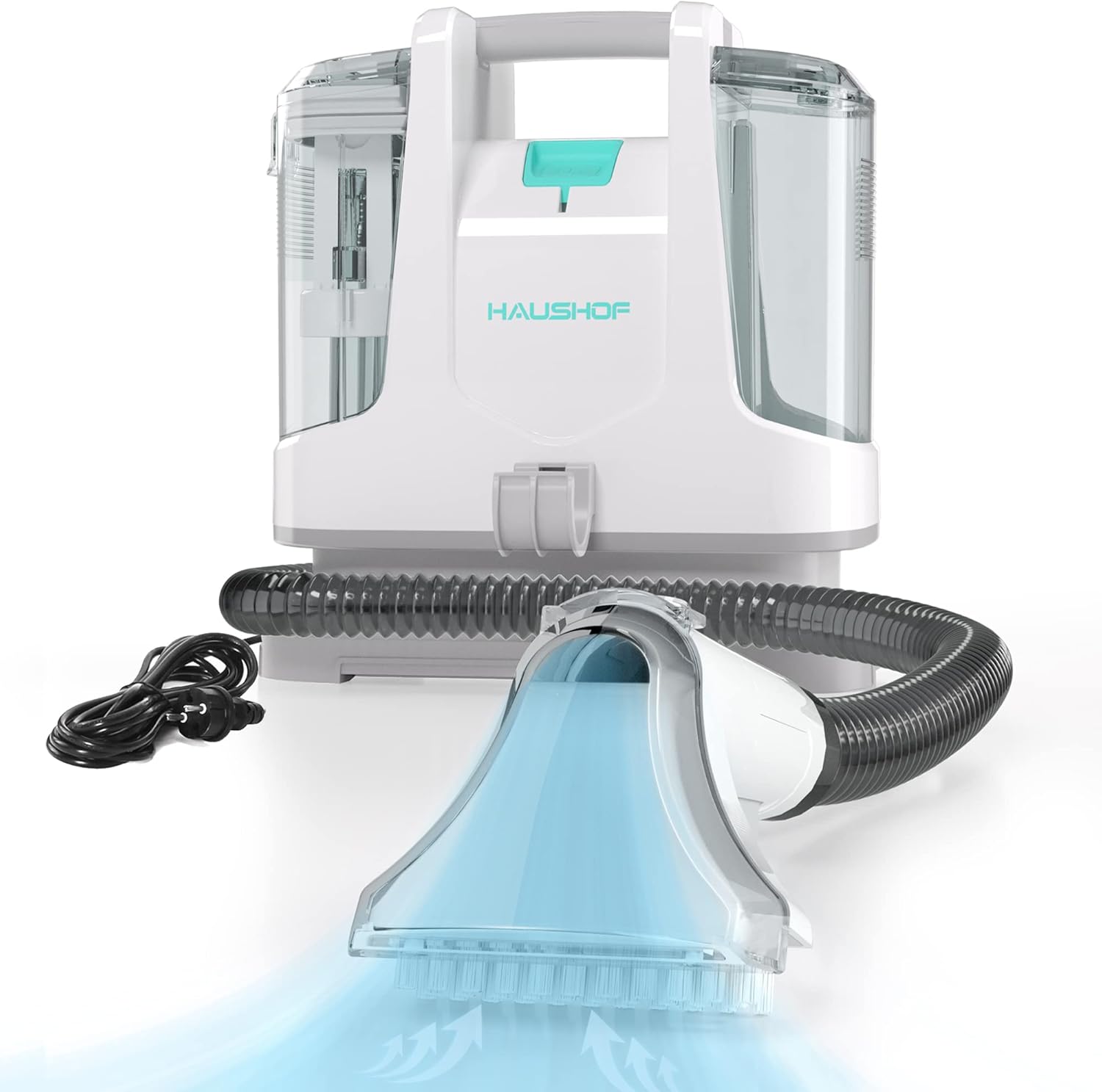 HAUSHOF StainZapper Vacuum Cleaner for Carpet, Sofa, Rug, Upholstery, Stairs, Car, 28.5 cm x 15 cm x 26.5 cm, 400 W, White/Grey