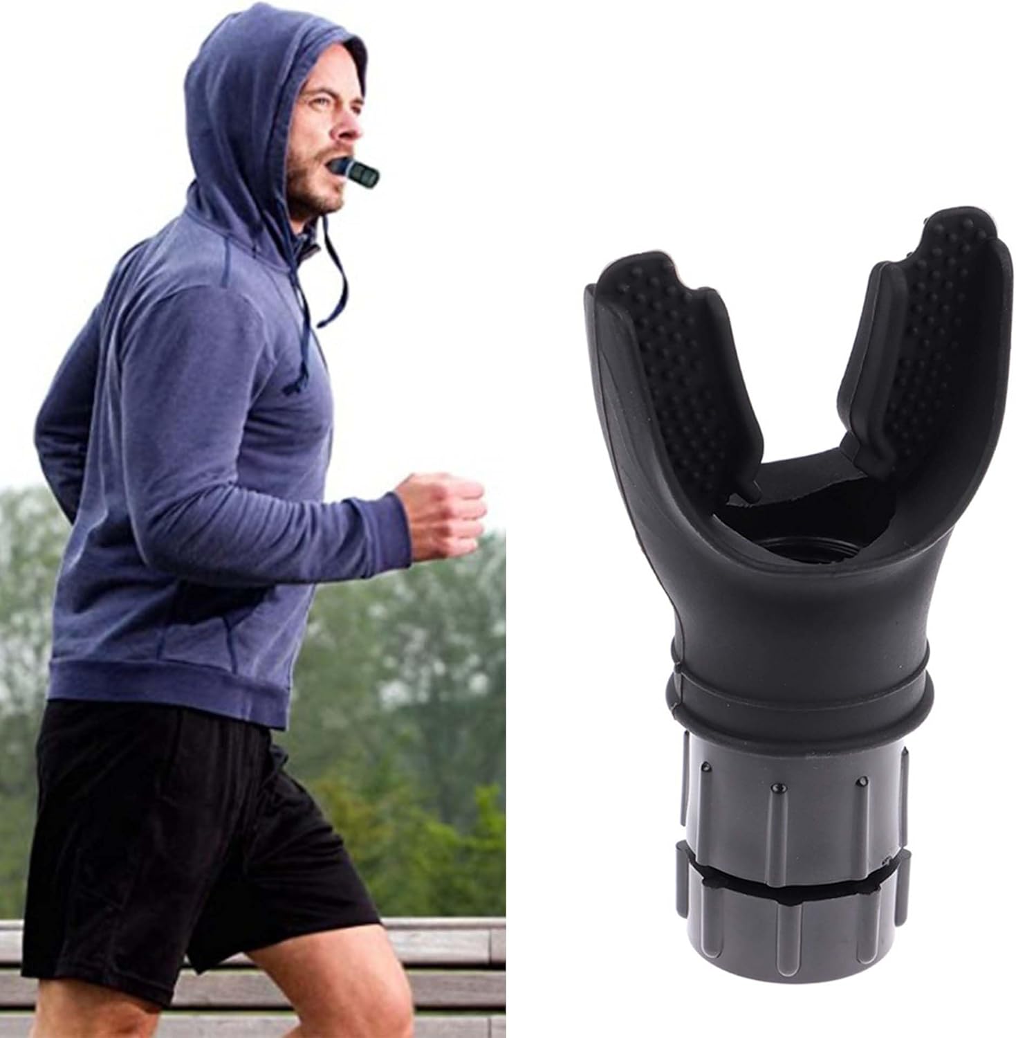 Ademtrainer voor de longen, sport- en ademtrainer, longtrainer, draagbaar, gereedschap ter verbetering van de longcapaciteit, conditietraining, ademhalingstraining, ademen fitness