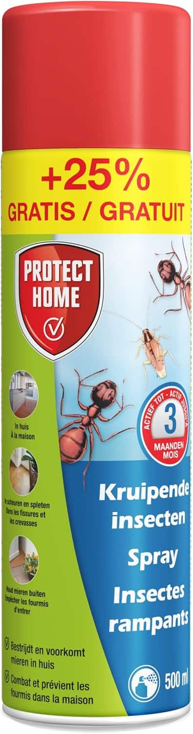 Kruipende Insecten Spray - 500 ml - Insectenspray - Tegen o.a. Mieren en Kakkerlakken - Bestrijdt en Voorkomt Mieren in Huis - Tot 3 Maanden Bescherming
