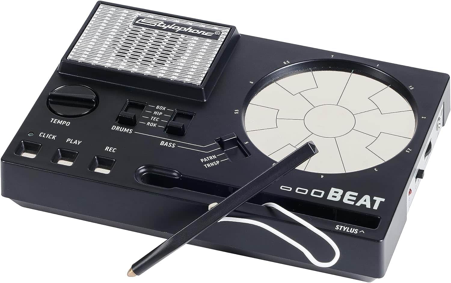 Stylophone Beat - Máquina de tambor compacta con lápiz óptico | 4 kits de batería y 4 sonidos de graves | Máquina de ritmo de máquina de ritmo | Máquina de bucle de tambor