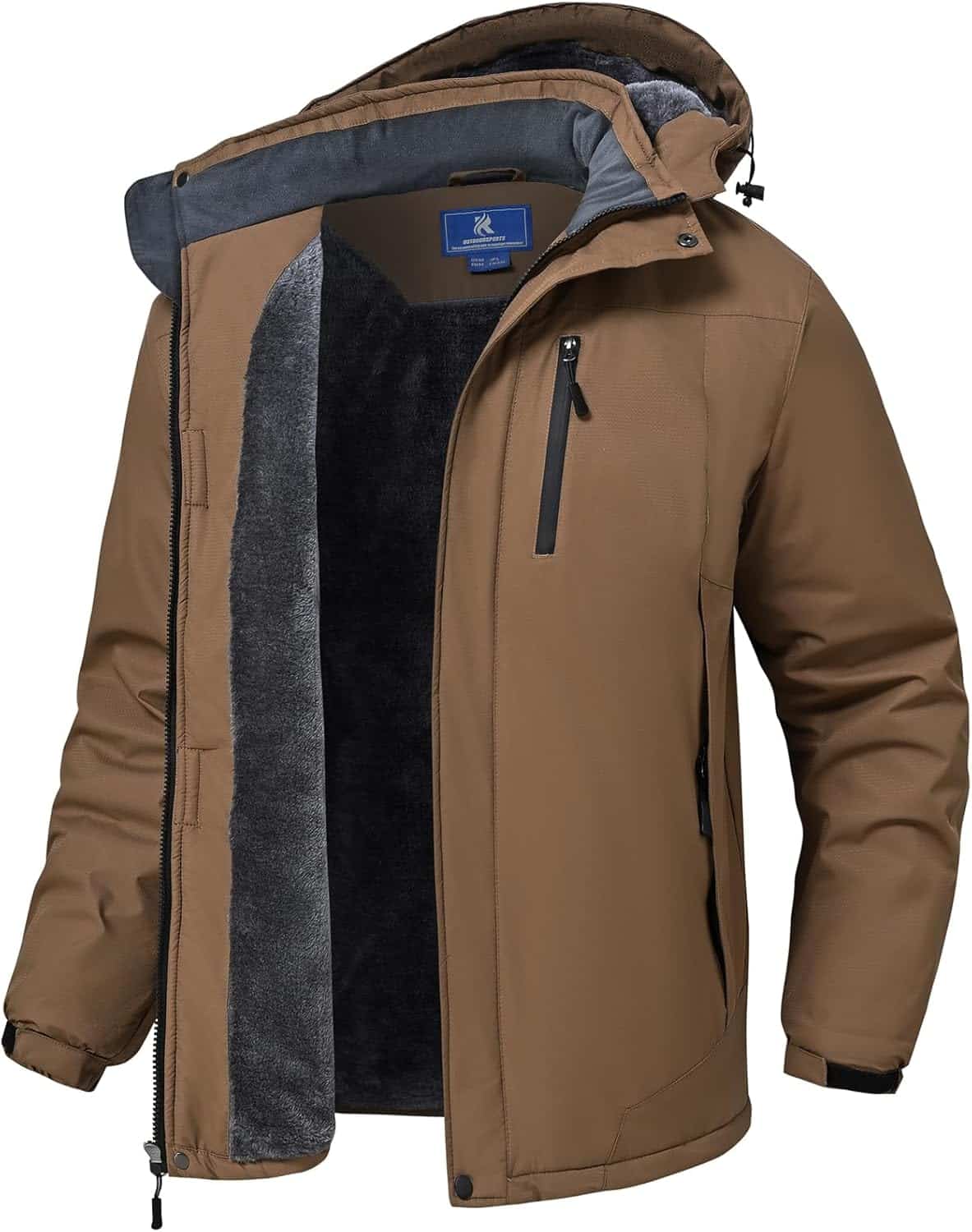 SPOSULEI Mens Skiing Jackets with Hoode Snowboarding Waterproof Fleece Liner Coats Windproof Winter Raincoat Multi Pockets