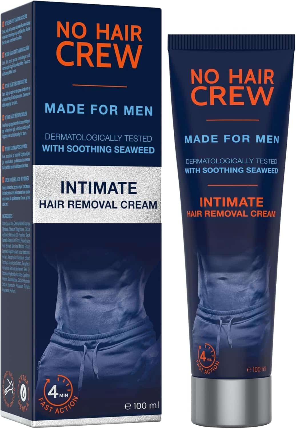 NO HAIR CREW Hårborttagningskräm för intima delar, extra mild för känsliga områden, 100 ml