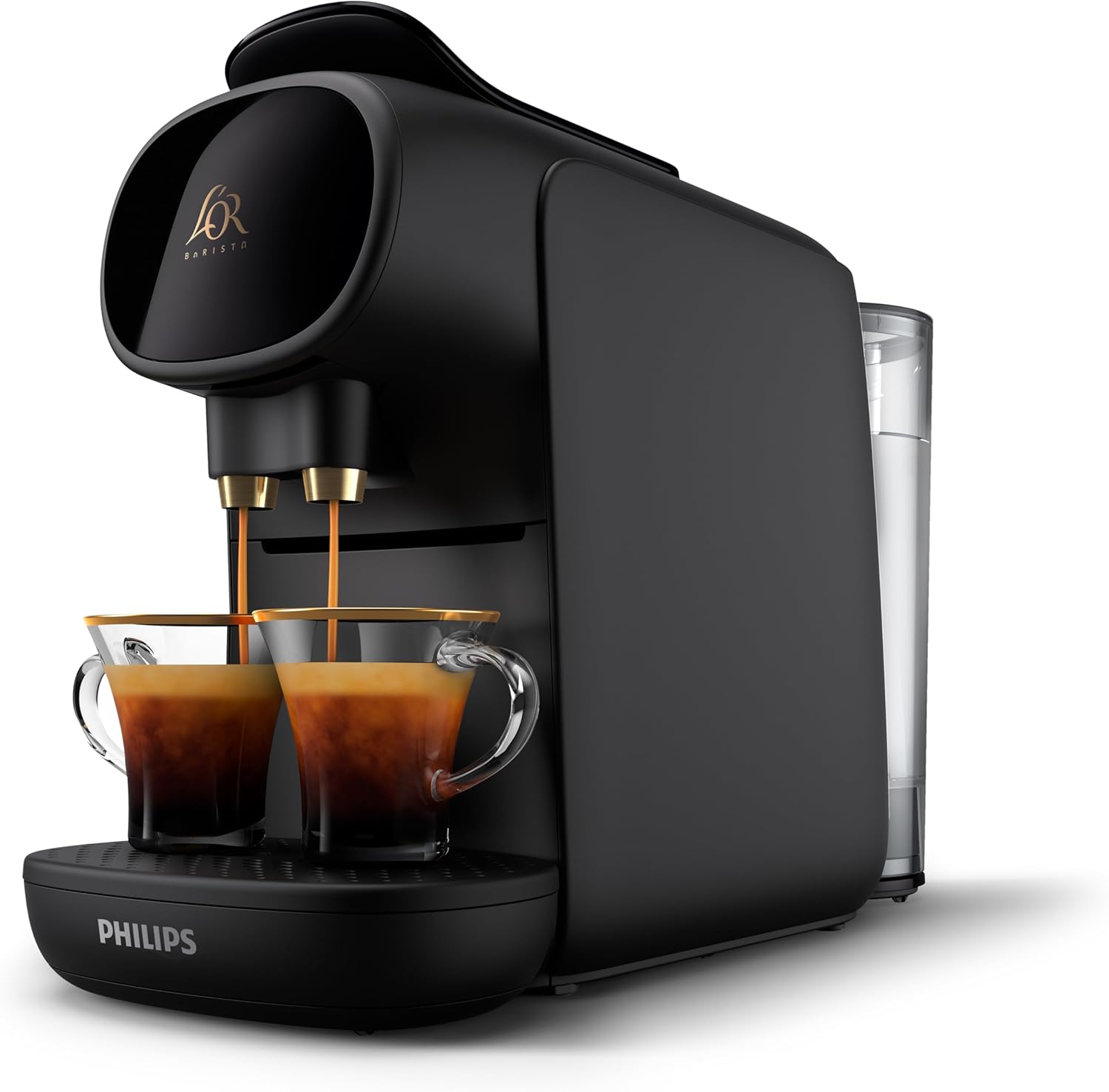Philips Domestic Appliances L'Or Barista Sublime - Cafetera de Cápsulas, Reconocimiento de Cápsula Doble, 1 o 2 Tazas, Bandeja de Goteo Ajustable, Negro (LM9012/60)