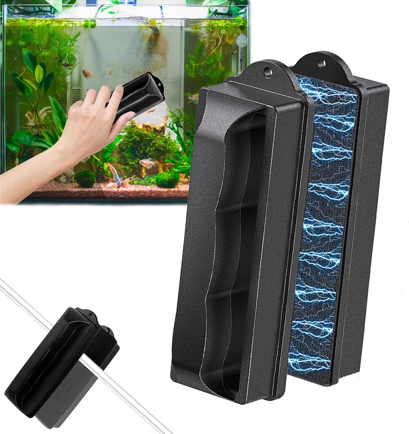 Aquarium Windscreen Cleaner Magnet, Algae Magnet Aquarium, Magnetic Cleaning Tool, Aquarium Windscreen Cleaner, Algae Magnet, Windscreen Cleaner for Cleaning Windows, Glass Doors, Aquariums