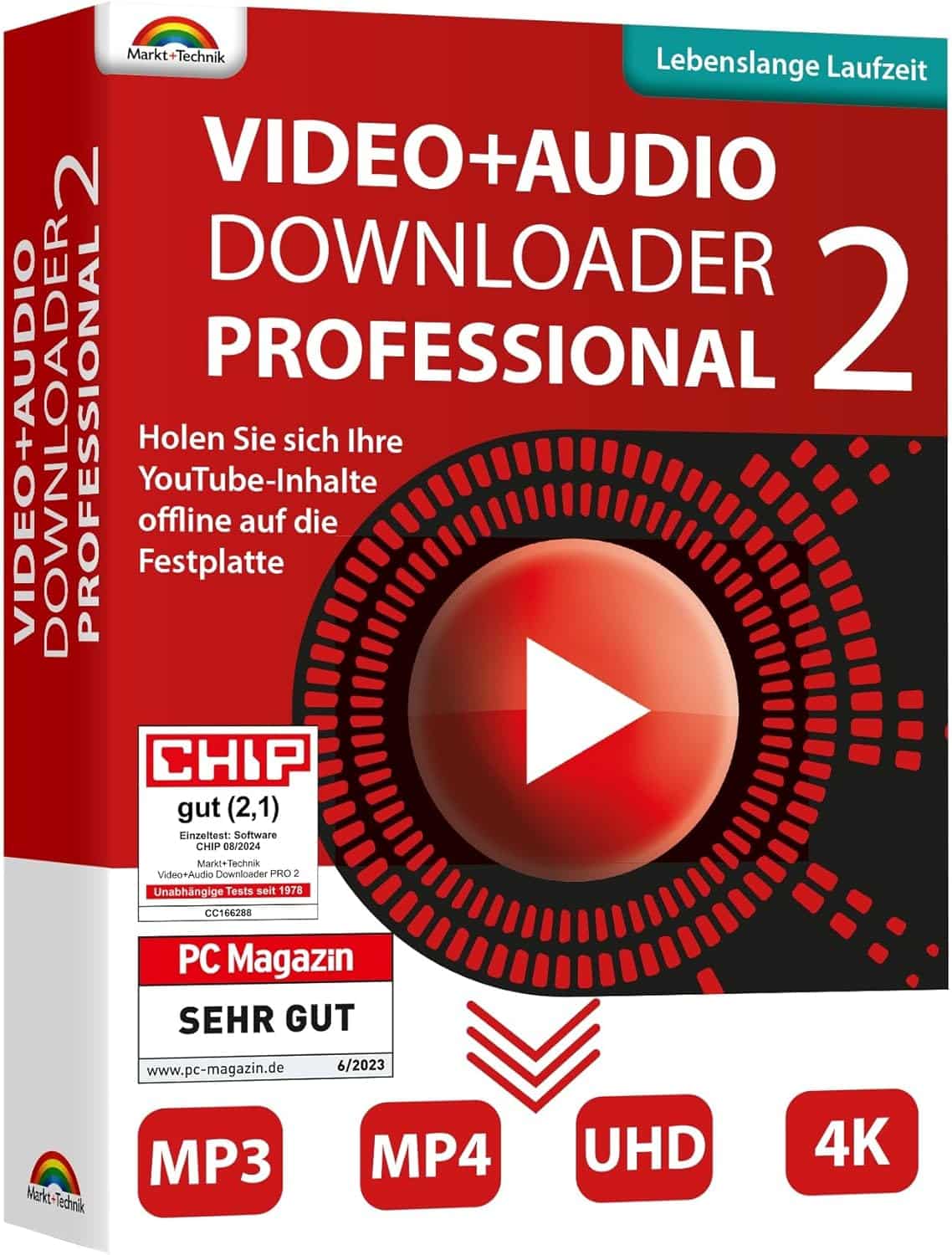 Video und Audio Downloader PRO 2 für YouTube, ARD, ZDF Mediatheken Filme und Musik direkt als MP3 oder MP4 speichern - Lebenslange Laufzeit für Windows 11, 10, 8.1, 7