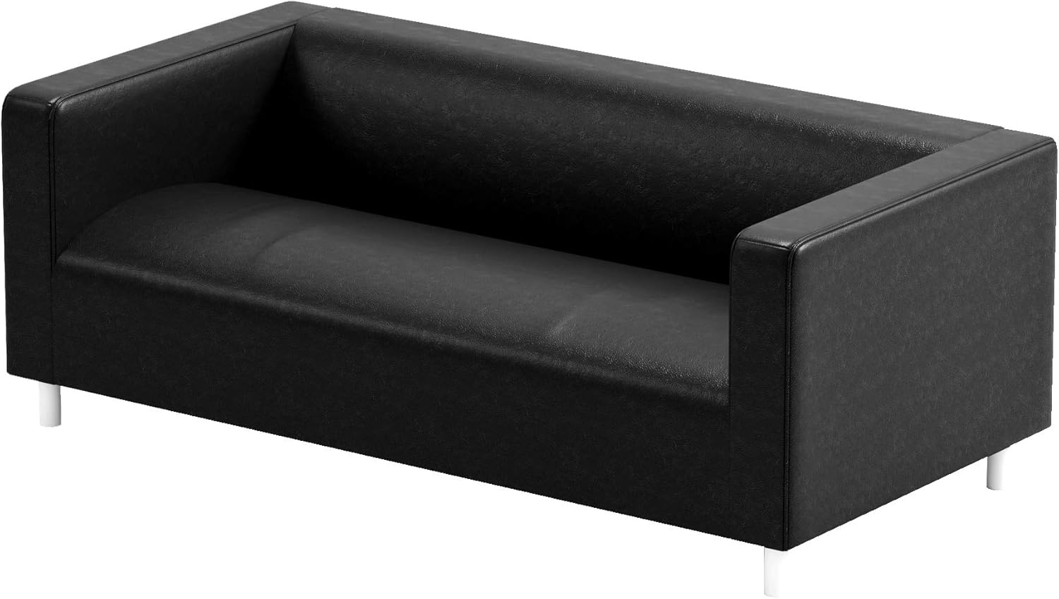 Sofa Pro La sostituzione Klippan Loveseat Divano cuoio della copertura dell'unità di elaborazione è su misura Compatibile per IKEA Klippan Loveseat Fodera Divano. Pelle nera durevole