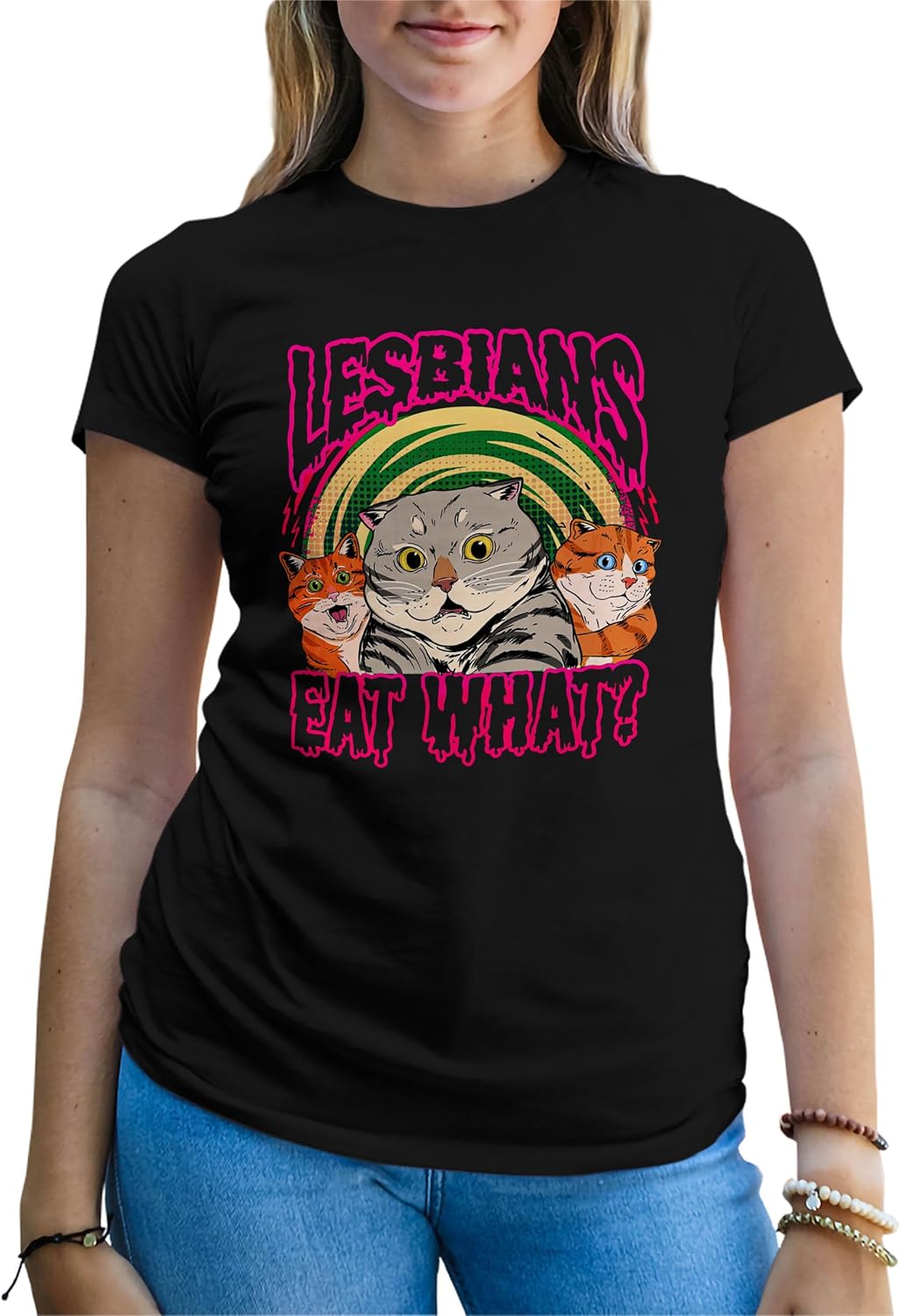 Fun LGBTQ Trending lesbians eat what T-Shirt För Kvinnor