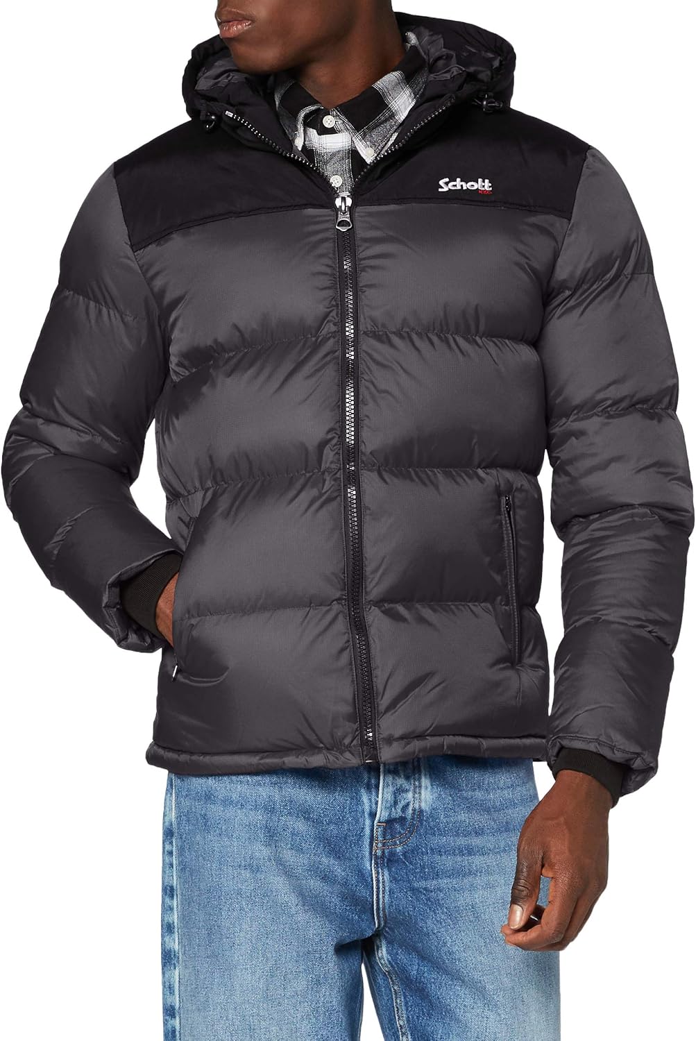 Schott NYC Fodero con Cappuccio e Imbottitura in Spugna Unisex-Adulto