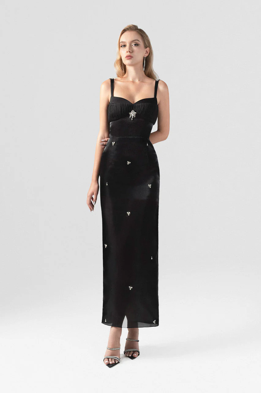 Black Orchid Appliqué Maxi Dress