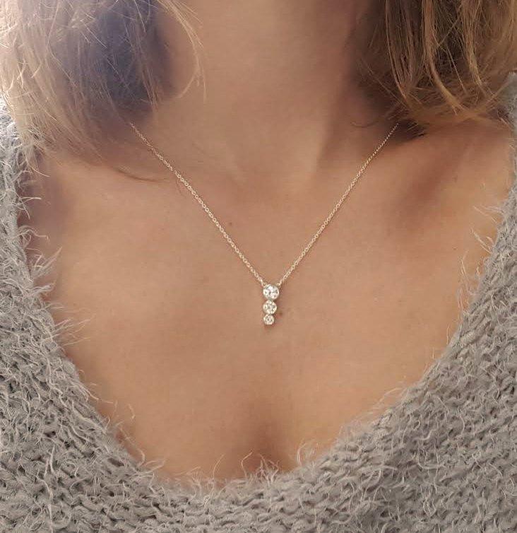 Diamond Necklace, Diamond Cluster Necklace