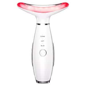 3 in 1 Beauty Massager for Face and Neck Based on Triple Action LED Thermal and Vibration Technologies for Skin CareImproveFirmTightening and Smooth