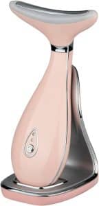 Lily Neck Face Massager Face Sculpting Tool Skin Rejuvenation Device with Thermal Triple Action LED and Vibration for Anti Aging Lifting and Tightening Sagging Skin Pink
