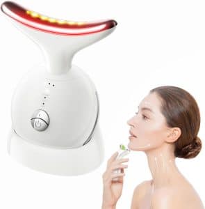 7 in 1 Face Massager Tool Red Light Therapy for Face and Neck Portable Face Lift Device Neck Massager for Double Chin Reducer