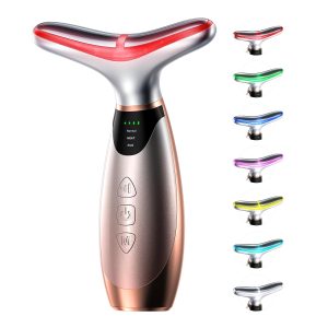 Facial Massager 7 Colors Red Light Therapy for Face and Neck Face Lift Device with 113F Heating Vibration for Multi Skin Care