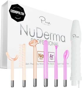NuDerma Professional Skin Therapy Wand Portable Skin Therapy Machine with 6 Neon Argon Wands Boost Your Skin Clear Firm Tighten