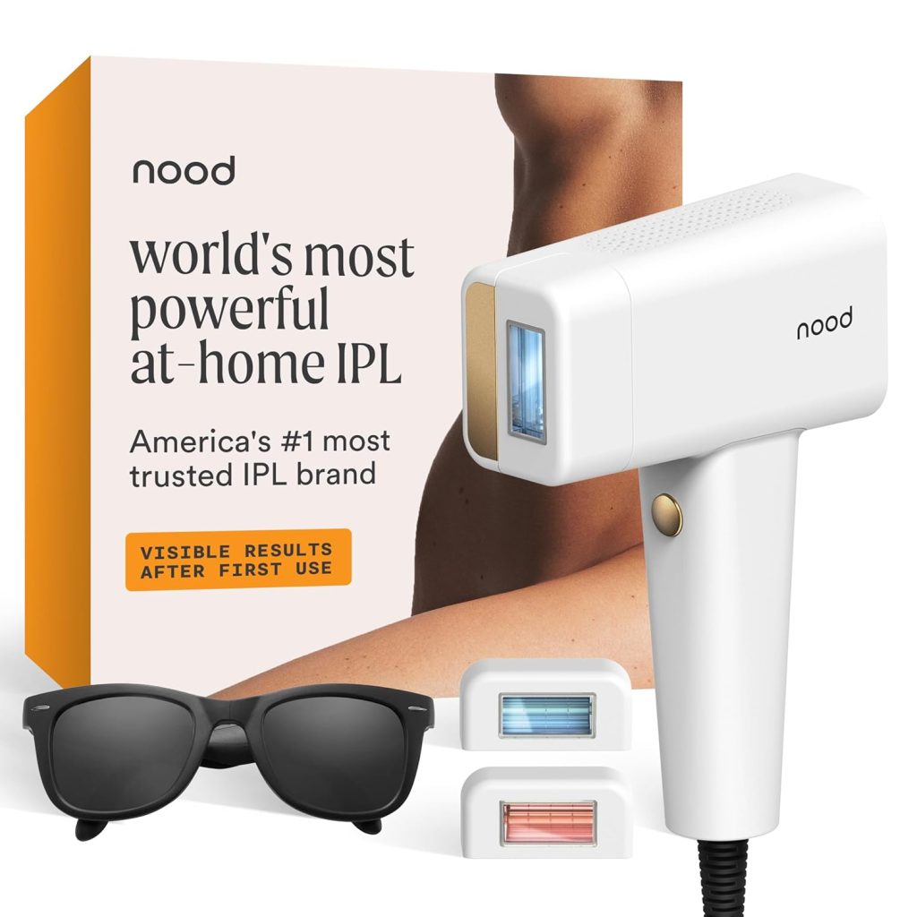 NEW Nood Flasher Pro  IPL Laser Hair Removal Device for Women & Men with Sapphire Cooling  Pain-free & Permanent, Visible Results After First Use & Works Everywhere Hair Grows  Gloss White