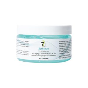 7E Wellness ReStore Conductive Microcurrent Gel with Bio Active Complex 4oz Facial Skin Care with Green Tea Extract Hyaluronic Acid Collagen Peptides Anti Aging Skin Tightening