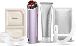 AMIRO R3 Turbo Facial Device Purple Precision Firming and Fine Line Smoothing Tool Bundle with Eye Mask V Face Mask 70ml Preparation Gel Set