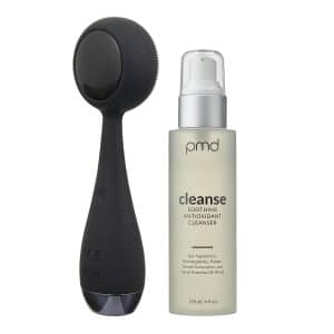 PMD Beauty Clean Pro OB Smart Facial Cleansing Device with Silicone Brush Obsidian Gemstone ActiveWarmth Anti Aging Massager Waterproof SonicGlow Vibration Clear Pores Blackheads