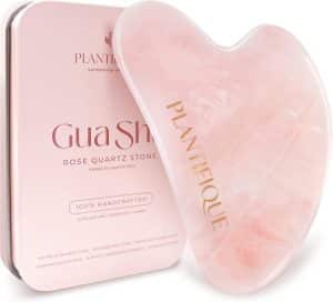 PLANTIFIQUE Rose Quartz Gua Sha Tool Anti Aging Face Massager Jawline Shaper for Skincare Routine Facial Massage Skin Care Gift