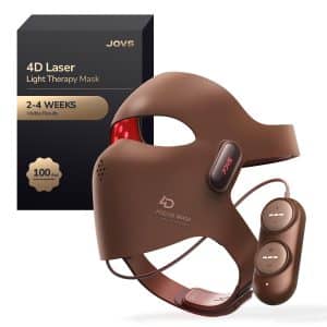 JOVS 4D Laser Mask Red Light Therapy for Face with 850nm and 6x More Powerful Than LED 1600mAh Rechargeable LED Face Mask for Anti Aging Skin Firming Radiant Glow at Home Treatment