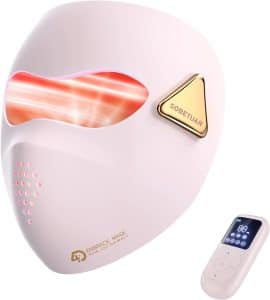 LED Face Mask Light Therapy 4D Red Light Therapy 4 Mode 328 LED Red Light Therapy for Face 4000 mAh Rechargeable Anti Aging Wrinkle Fine Line Reduction Portable Home Spa