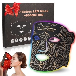 Red Light Therapy for Face 71 Colors LED Face Mask Light Therapy with 850NM Near infrared Portable Rechargeable Red Light Therapy Mask Skin Care Device at Home and Travel for Anti Aging Black