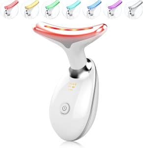 Light Based Multifunctional Facial Massager 7 Color Portable Face Massager Tool for Skin Care White