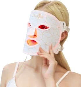 K11 Foldable LED Red Light Therapy Mask 7 Color Rejuvenating Facial Skin Care Set Portable Red Near Infrared Light Facial Device with Timer for Home Travel