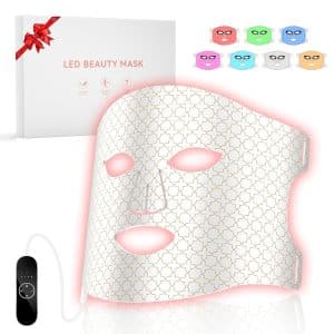 Red Light Therapy For Face 7 Modes Portable Therapy Mask With 3000mah Rechargeable Remote Blue Orange 850nm Infrared Red Light Mask 400 Leds For Anti Aging