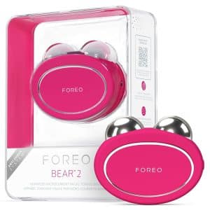 FOREO Bear 2 Advanced Toning Microcurrent Facial Device Face Sculpting Tool Firm Contour Non Invasive Increases Skin Care Absorption Fuchsia