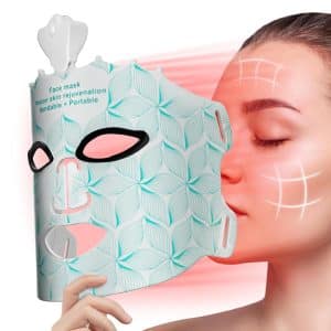 Red Light Therapy Mask for Face 7 Colors Red Light Mask Facial Skin Care at Home Cordless Ergonomic Design and Rechargeable for Home Green