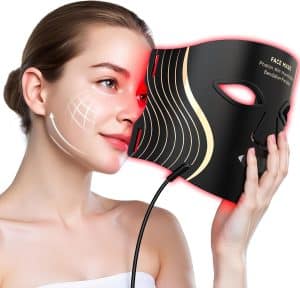 Red Light Therapy Mask for Face 7 Colors LED Face Mask Light Therapy with Rechargeable Remote 850NM Infrared Red Light Mask Portable Anti Aging Skin Rejuvenation Device for Home Use or Travel