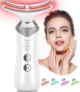7 in 1 Face Massager Tool for Face and Neck Portable Facial Massager Beauty Device with 4 Modes for Travel and Daily Skincare at Home