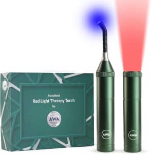 Red Light Therapy Torch for Face and Body 660nm and 850nm Infrared LED Light for Cold Sore Relief Skin Healing Joint Pain and Anti Aging Portable Handheld Device