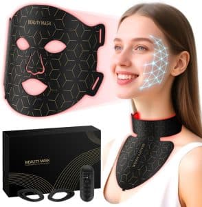 Red Light Therapy for Face Neck Red Light Mask with 850nm NIR 7 1 Colors LED Light Therapy mask Rechargeable LED Face Neck Mask for Anti Aging Skin Firming Radiant Glow at Home